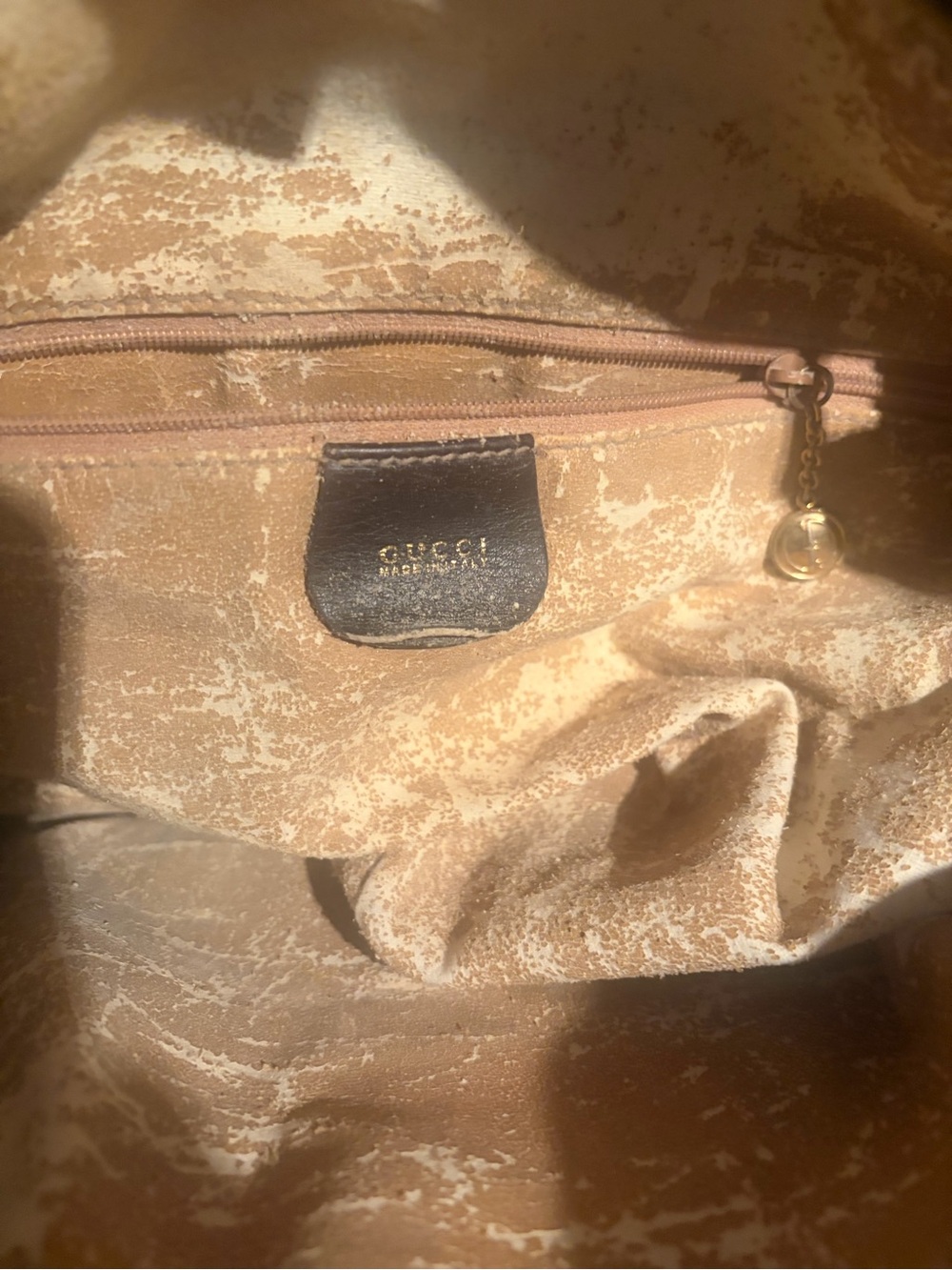 Vintage brown quiet luxury Leather Tote with Bamboo Handle - Picture 5 of 8